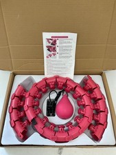 Adjustable Smart Fitness Hoop with Weight Pink