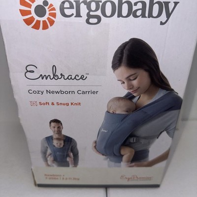 Ergobaby Embrace Newborn Baby Wrap Carrier (7-25 lbs), Ponte Knit, Oxford Blue