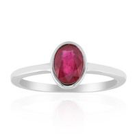 Cavill Damen Rubinring 1,045Ct Ovalschnitt 925Er Sterlingsilber Platin-