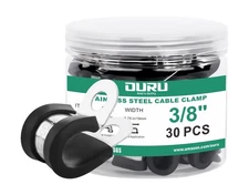 30pcs 3/8 Inch Stainless Steel Cable Clamps,Rubber Coated Cushioned Insulated...