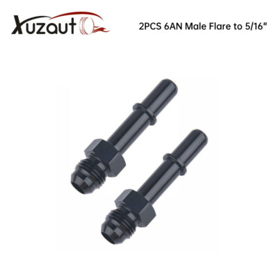 2PCS 6AN Male Flare to 5/16'' Fuel Rail EFI Fitting Quick-Disconnect Adapter