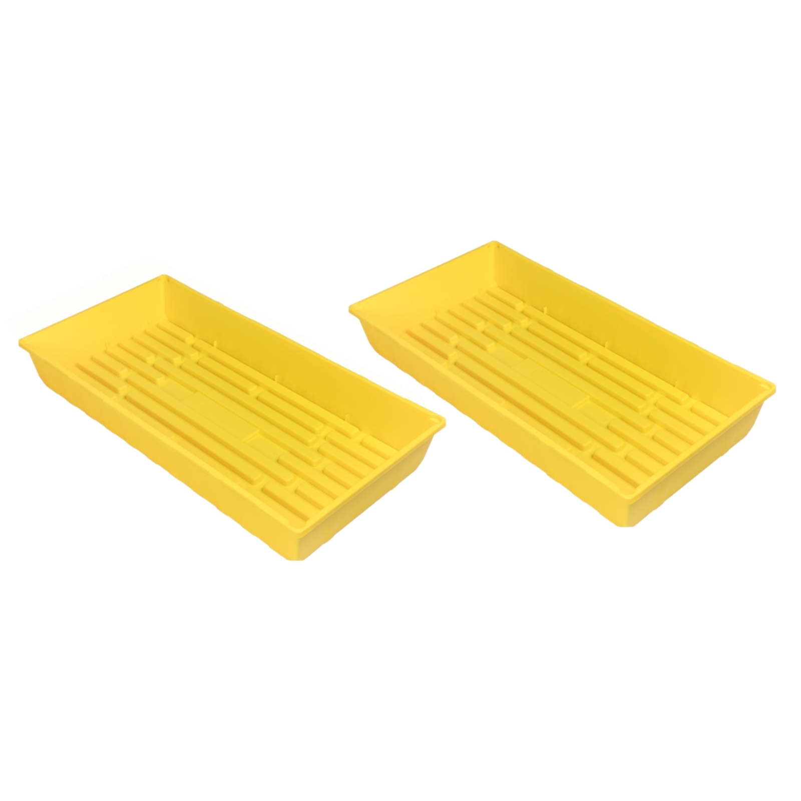 SUNPACK 10” x 20” Mega Plastic Seed Starting Tray, Yellow, 2.5” (Pack of 2)