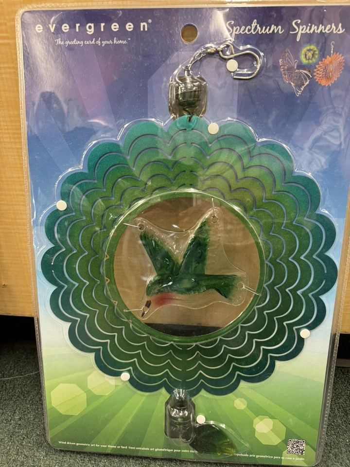 Evergreen Wind Driven 3D Spinner  Hummingbird Outdoor Yard Decor NIB - Image 2 of 3