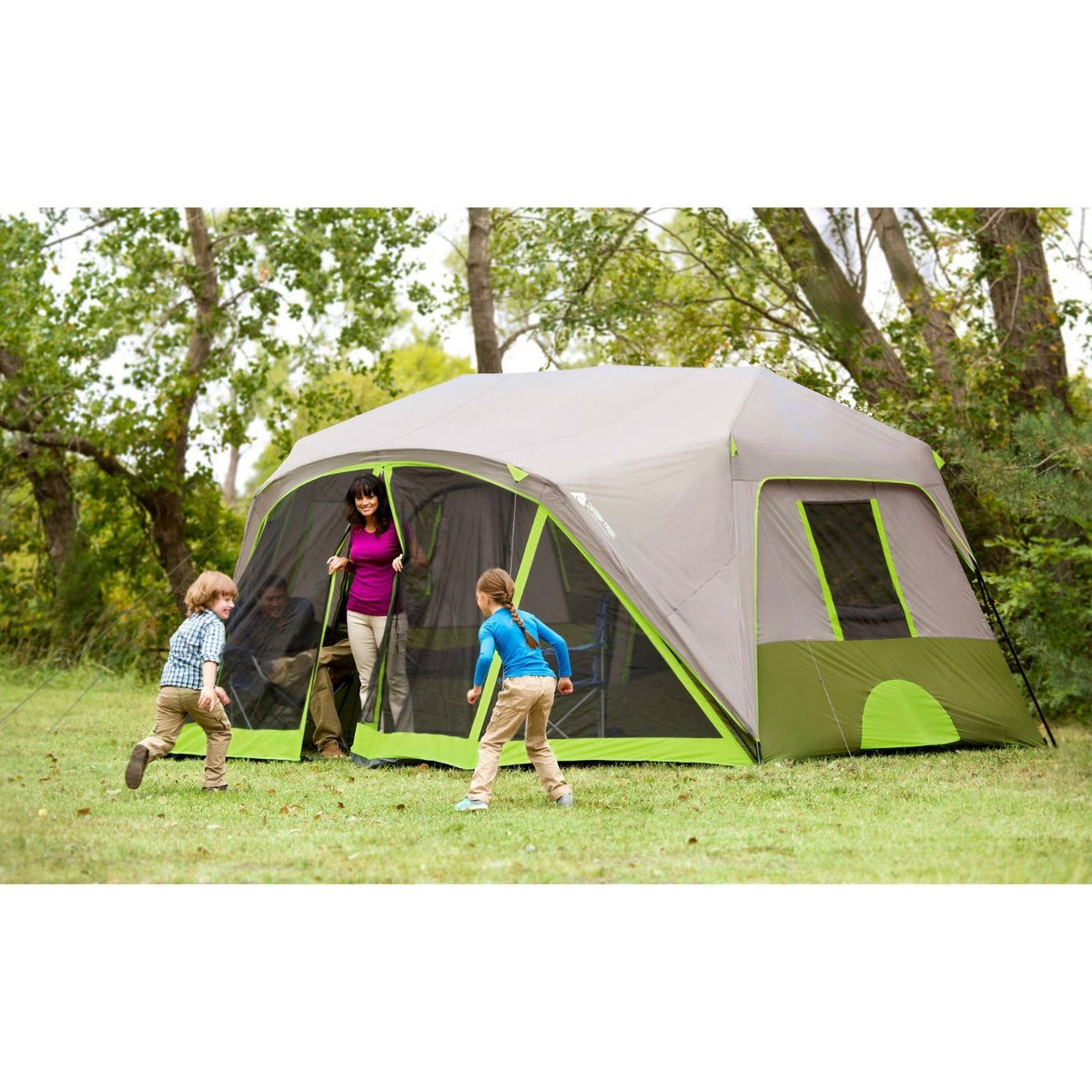 2 Room Instant Family Cabin Camping Tent With Screen Room