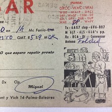 Spain QSL Radio Card 1958 Dr. Miguel Bordoy Palma Baleares