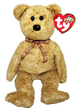 "Cashew The Bear" TY Beanie Baby w. HOLO Tush Tag + French Canada Loop in NM+