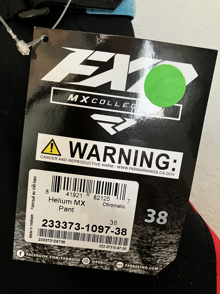 ¡Nuevo! Pantalón FXR Helium Chromatic MX Motocross MX Pantalones Talla 38 ¡¡CIERRE!!! Foto 4 de 4