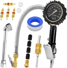 Tire Inflator with Pressure Gauge, Most Accurate, Heavy Duty Tire Pressure Gauge
