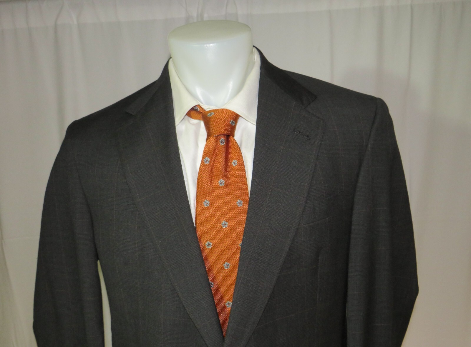 Burberrys' Prorsum Moss Gray Plaid Vintage Two Button Suit 41L image 4
