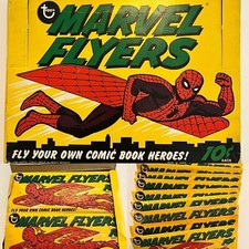 1966 Topps MARVEL FLYERS COMPLETE SET of 12 w/ RARE DISPLAY BOX Marvelmania