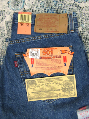 Vintage Levi's 501 XX Mens Original Preshrunk Button Fly Deadstock