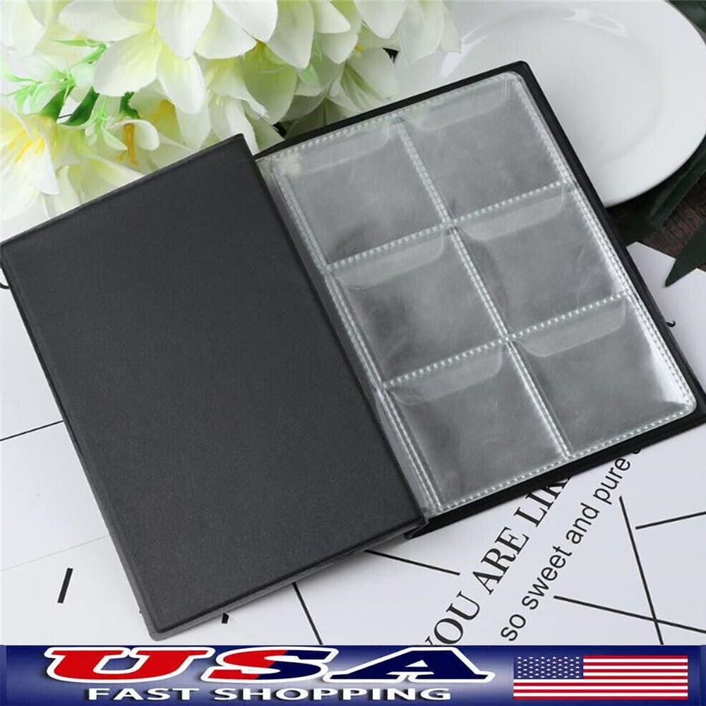 10 Pages Coin Stock Book 60 Pocket Album for 2x2 Paper Flip Holders Storage