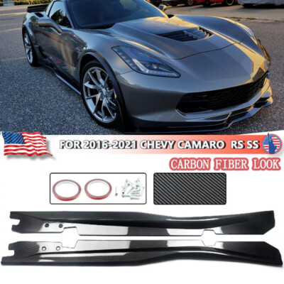 #ad Z06 Look Side Skirts Panel ABS Carbon Fiber Style For 2014 19 Chevy Corvette C7 $142.99