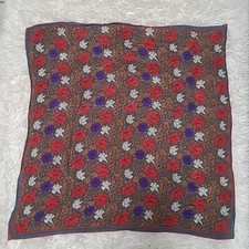 Vintage Elaine Floral Silk Scarf Multicolored 29  29 in Collectibles