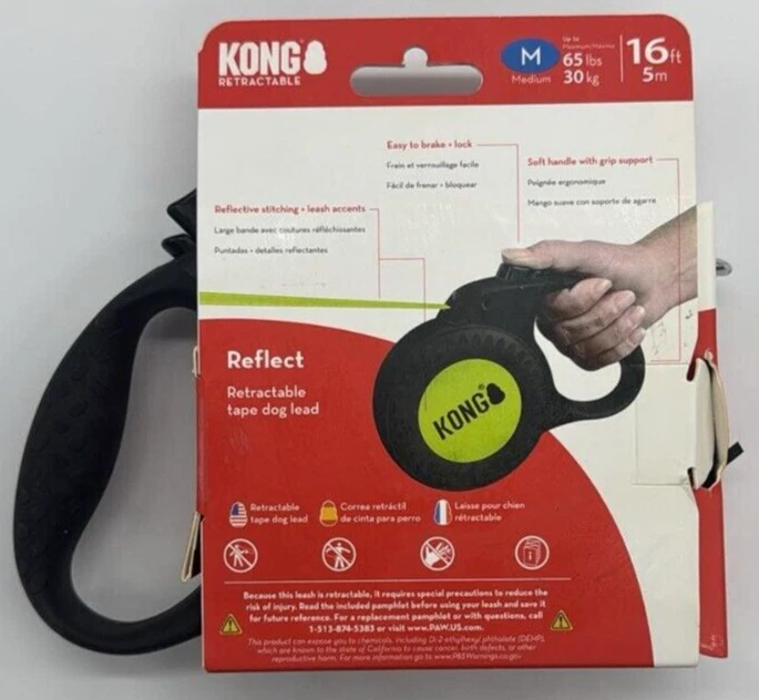 Kong Medium Reflect Retractable Tape Dog Lead ~ 16Ft ~ MAX 65lb ~ FAST SHIPPING - Image 2 of 2