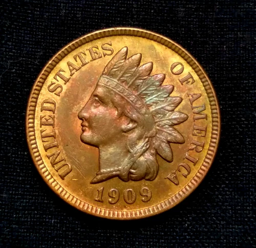 1909 Indian Head Penny Cent *KEY DATE* ~TONED~ Higher Grade/About Uncirculated+