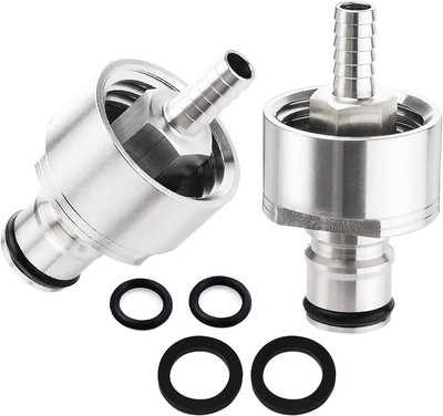Stainless Steel Carbonation Cap, 2 PCS Ball Lock Keg Post 5/16'' Beer Line Nippl