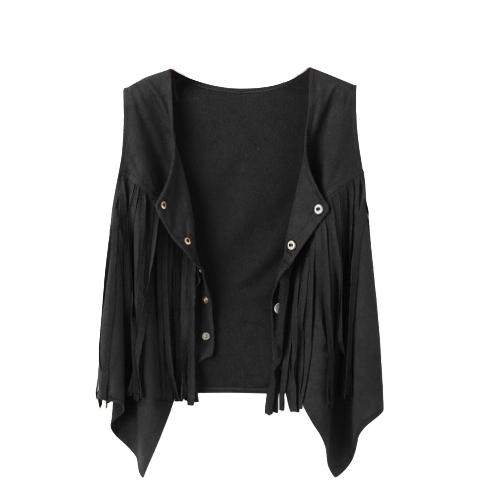 Women's Tassels Fringe Cardigan Waistcoat Hippie Suede Vintage Western Jacket eBay