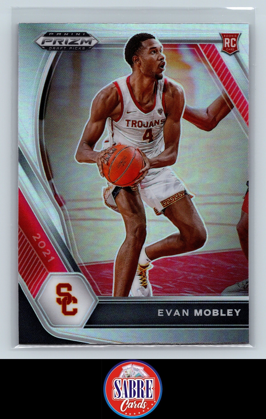 2021 Prizm Draft Picks  Evan Mobley Silver Prizm USC Trojans No.2
