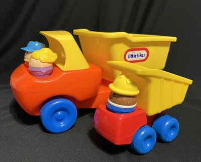 Vintage Little Tikes Dump Truck Construction Vehicle And Figures Large and Small