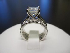 2ct Round Cut Simulated Diamond Bridal Set Ring Band 14k White Gold Plated