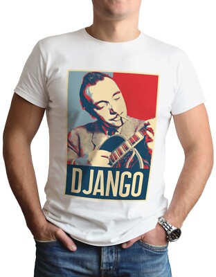 Django Reinhardt T-Shirt Retro Art Guitar Guitarist Fan Music Jazz Top Tee Gift