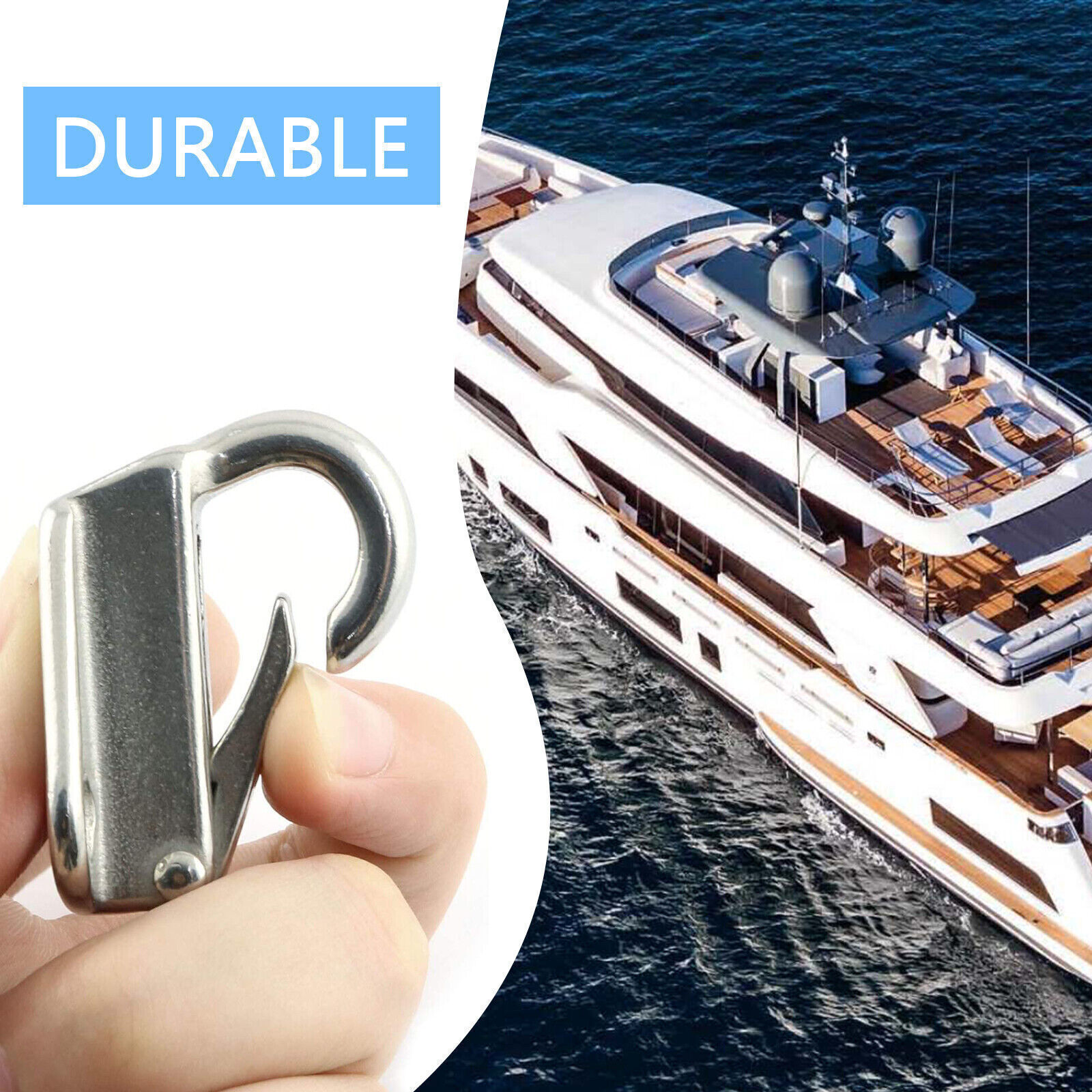 MAMDAFAON 4-Pack Marine Grade 316 Stainless Steel Fender Hooks - Boat Hardware For Safety & Hanging