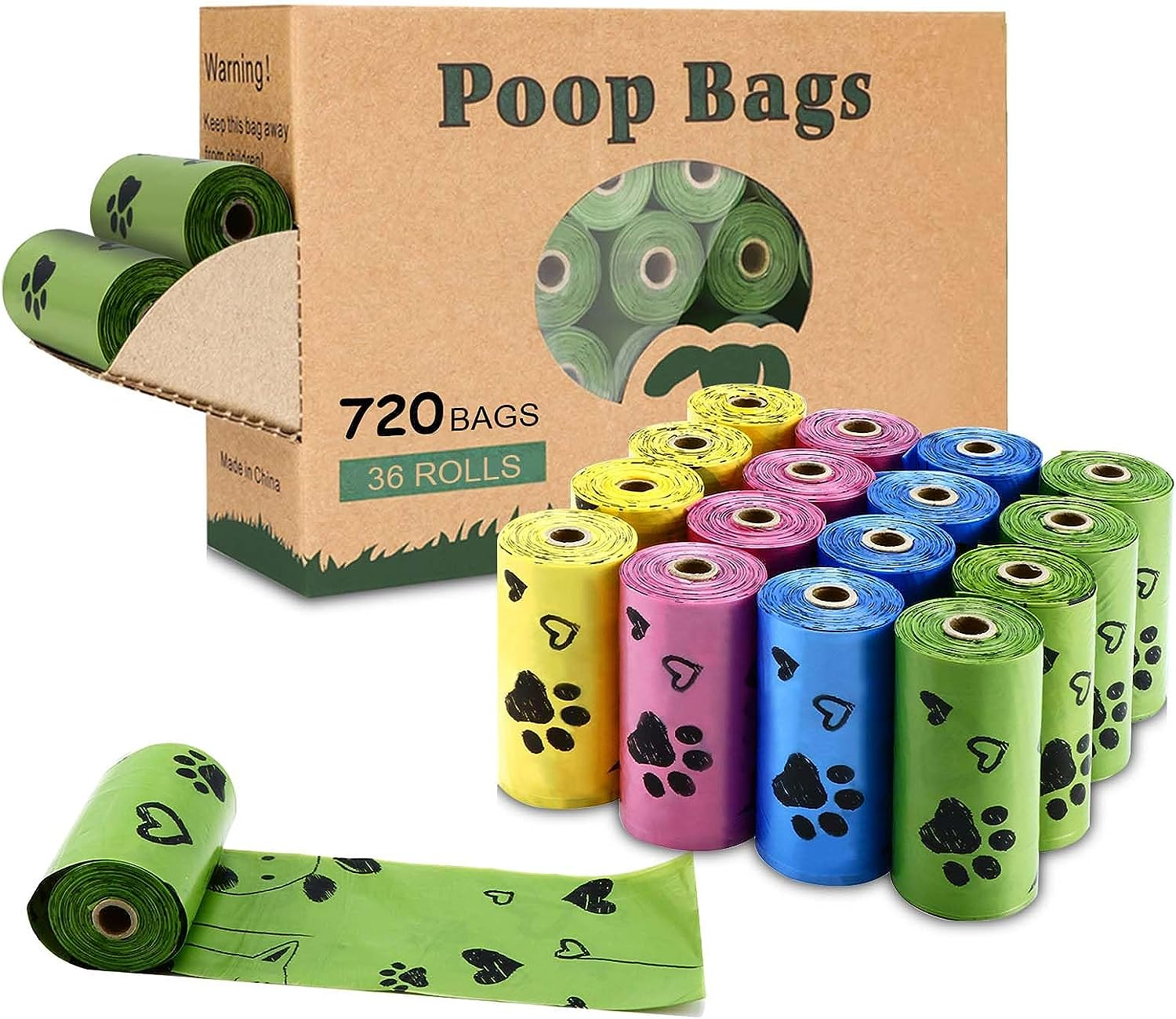 Biodegradable Dog Poop Bags: 720 Bags Extra Thick Strong Leak Proof Dog Waste Ba