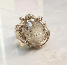 Handmade Sterling Silver White Quartz Ring  Size 9  22.2g  14-K953