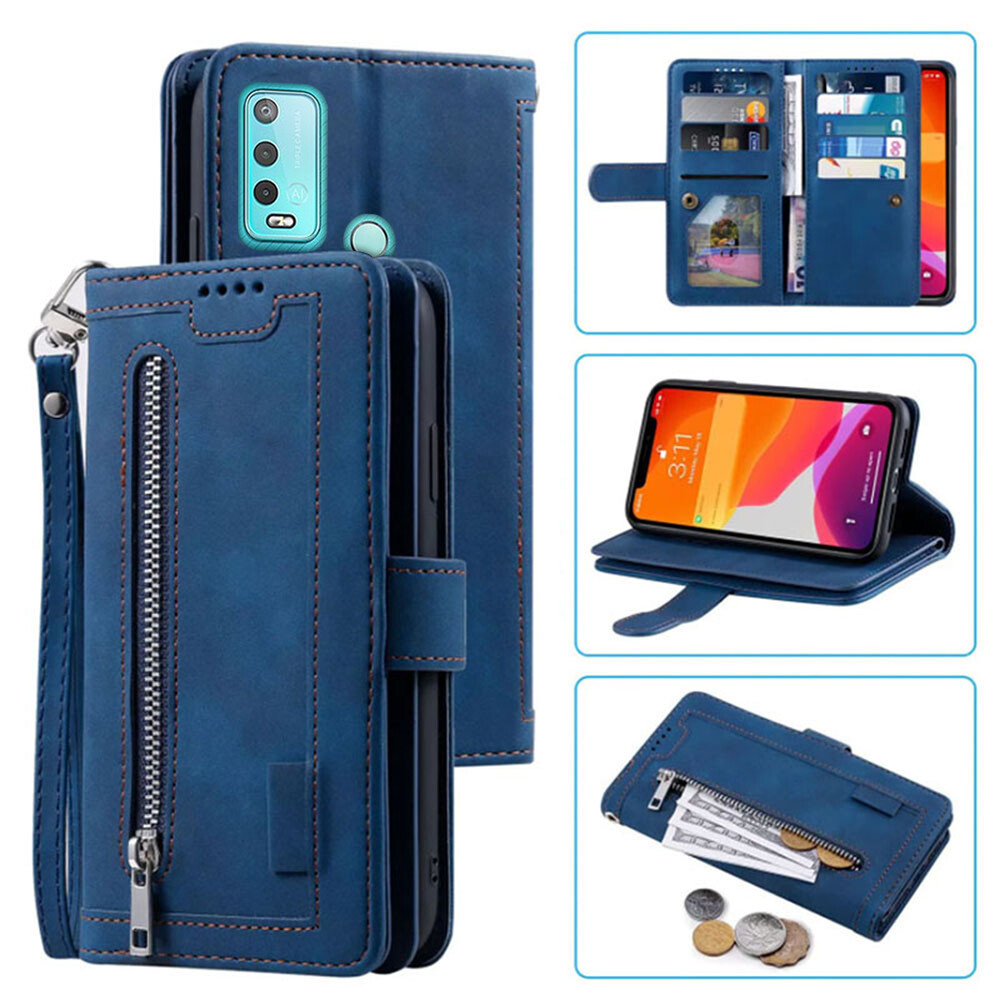 Wiko Power U30 Leather Zipper Flip Case with Magnetic Closure & Card Slots