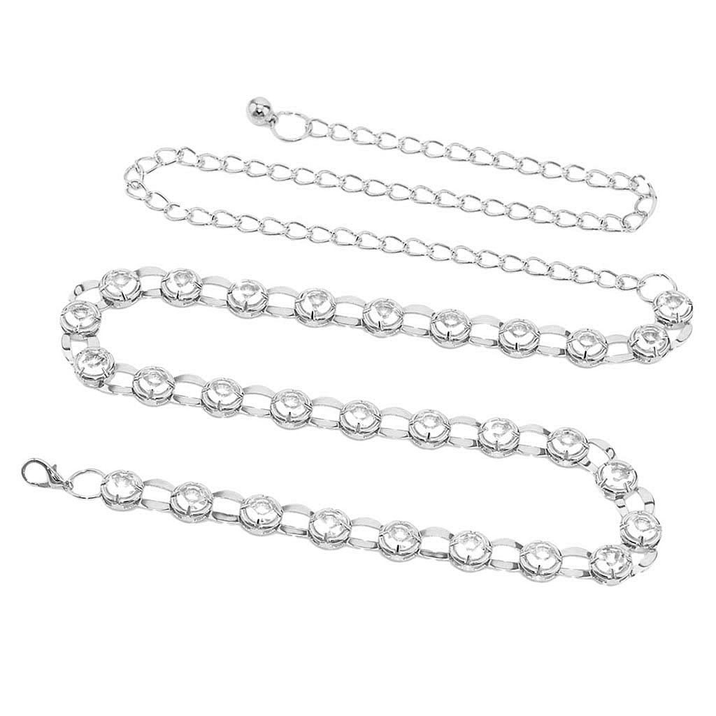 YiYaO Damen Taillenkette Mit Strass – Dekorativer Kettengürtel Für Kleider & Sommeroutfits