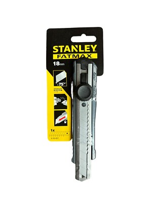 Stanley 11-718 FatMax Snap-Off Knife 18mm Plastic Handle Black Retractable