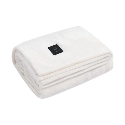 Dreamaker One-Touch Fleece Electric Heated Throw Blanket (50x60 Inches) White