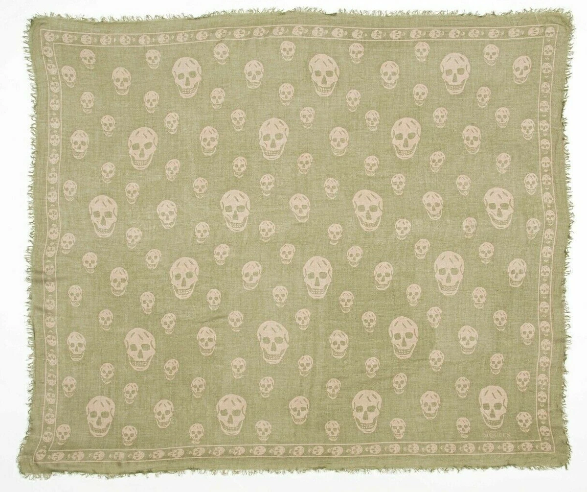 Châle / écharpe Alexander McQueen En Soie Modal - Motif Crâne D'oiseau - 140x140 Cm - Neuf Avec étiquettes