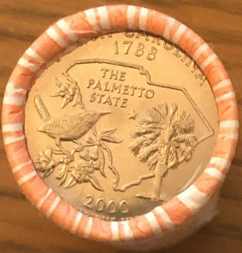 2000 D SC - SOUTH CAROLINA US State Quarter Roll Gem BU Uncirculated Denver mint