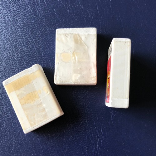Vintage Set of 3 STAEDTLER ERASERS Birds 70's Rubber Gommes ROBIN OWL BIRD R575 - Picture 2 of 4