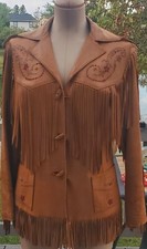 Chris Line Vintage Deerskin Fringe Jacket Women's Estimated Size 6-8