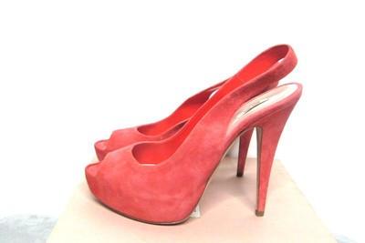 coral high heel sandals