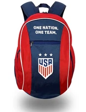 Official Icon Sports U.S. Soccer Backpack - Fits Size 5 Ball - USA Red Blue