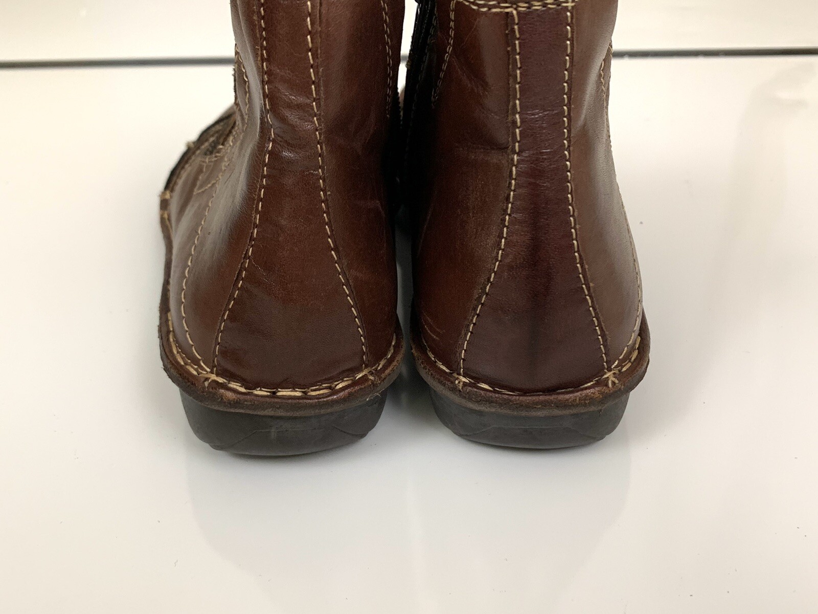 Spring Step Brown Leather Patchwork Zipper Boots … - image 4