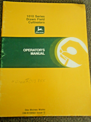 John Deere 1010 Series Drawn Field Cultivators Operators Manual OM-N159584  I2