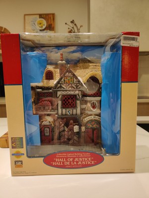 Lemax Christmas Essex Street Facade HALL OF JUSTICE #45100 Lighted Very good Con