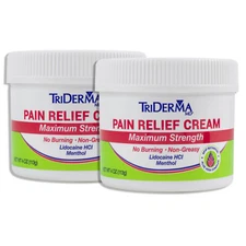 TriDerma Pain Relief Cream Value Pack (2) 4 Ounce Jars, FSA Eligible