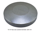 Steel Galvabond Round End Caps 200NB to Fit Pipe - Outside Diameter 220mm
