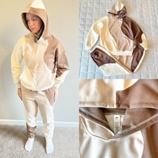Alo Yoga Hoodie  Jogger Set - Make Waves Set Women  s Small Beige Tracksuit