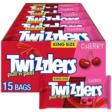 Twizzlers PULL 'N' PEEL Cherry Candy, 4.2 oz x 15 Packs