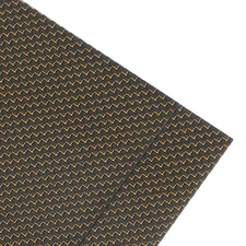 2 Pcs 3K Carbon Fiber Sheet 300x200x3mm Board with Gold Metallic Threads