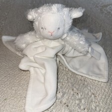 Carters White Plush Lamb Sheep Lovey Security Blanket Pacifier Holder Nunu 67213