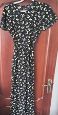 Motel Tinata Buttercup Black & Yellow Maxi Dress- Size Medium