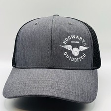 Harry Potter Hat SnapBack Hogwarts Quidditch Black Adjustable Snitch Seeker
